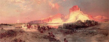 Green River Cliffs Wyoming scenery Thomas Moran Mountain Oil Paintings